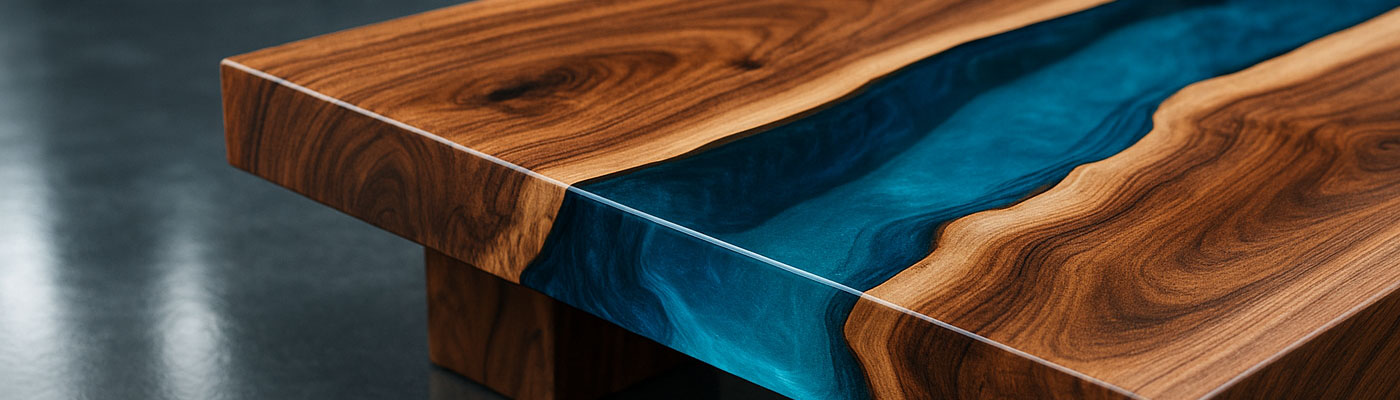 Mesa de río con resina epoxy